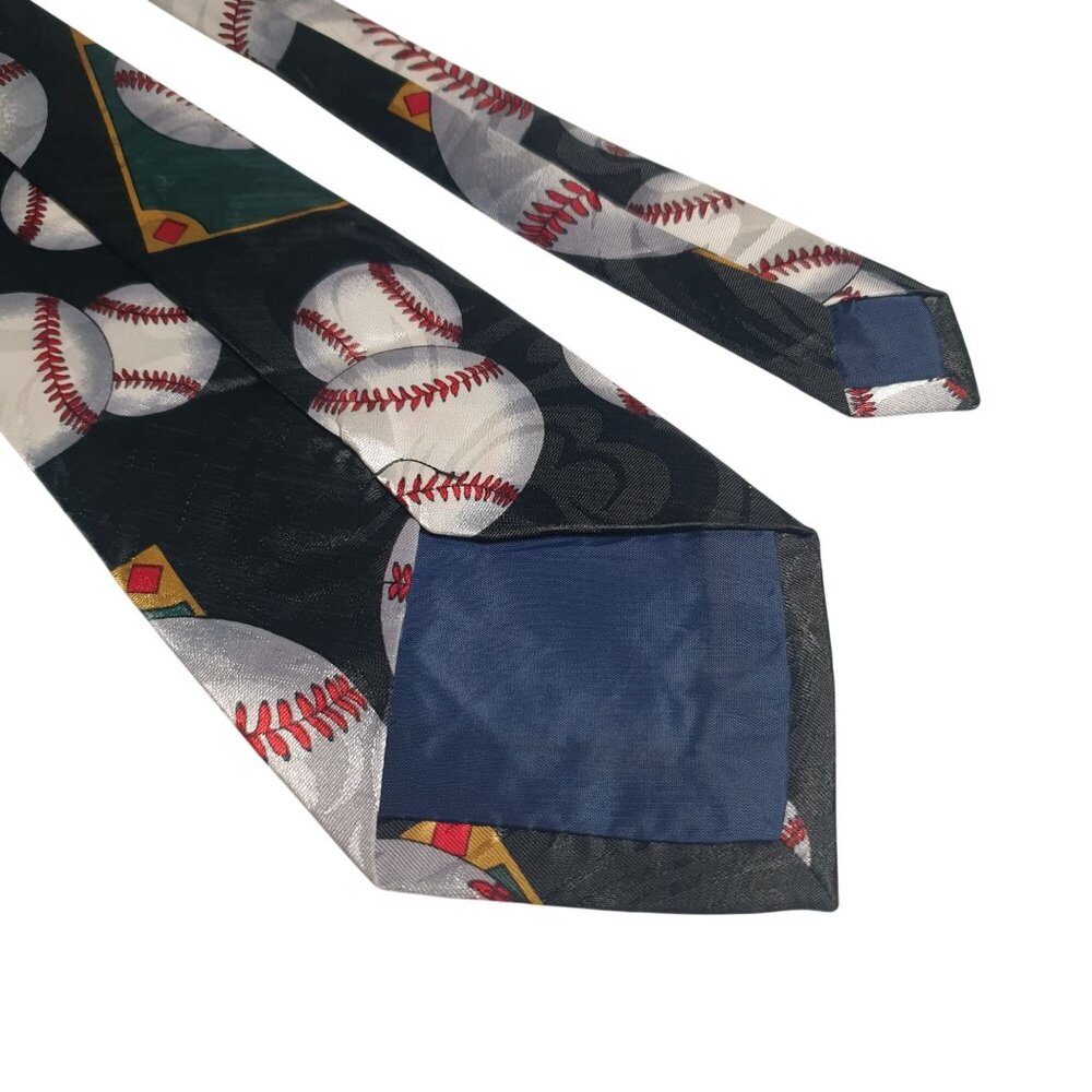 Unbranded Baseball Necktie Men Novelty 56" x 4" Multicolor Sports Fan Coach Gift - Picture 5 of 5